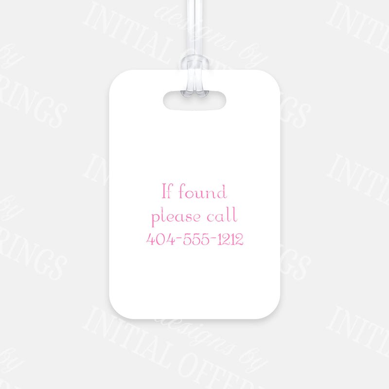Pink Nantucket Bouquet Luggage Bag Tag