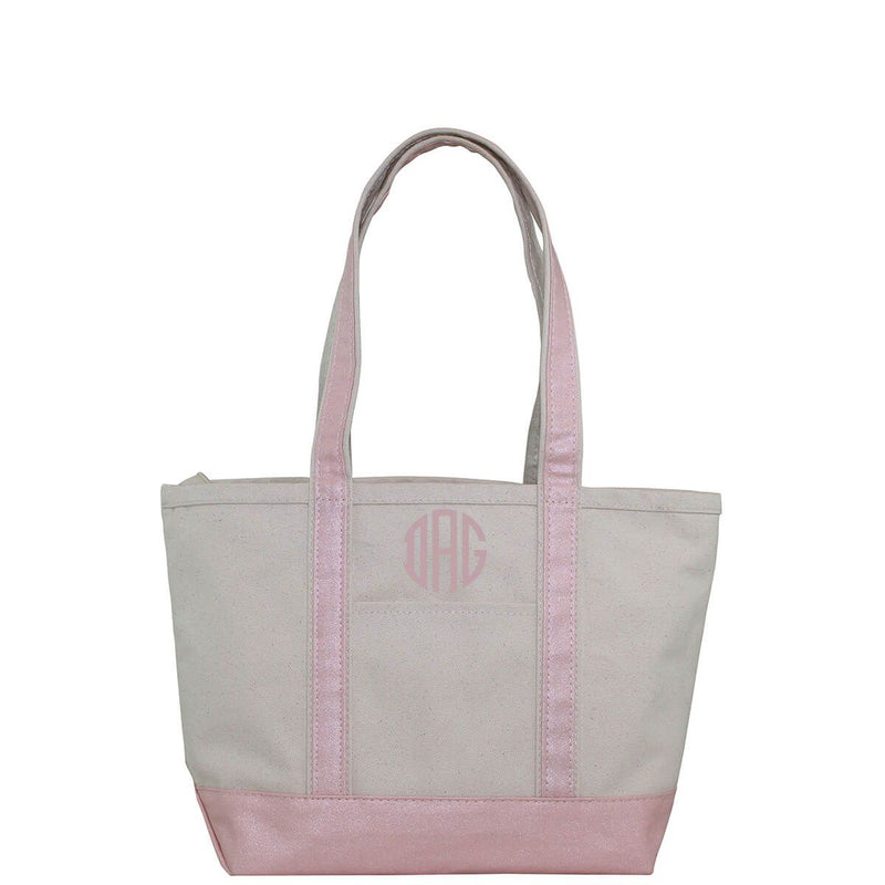 Canvas Boat Tote with Metallic Accent | Available in 4 Colors