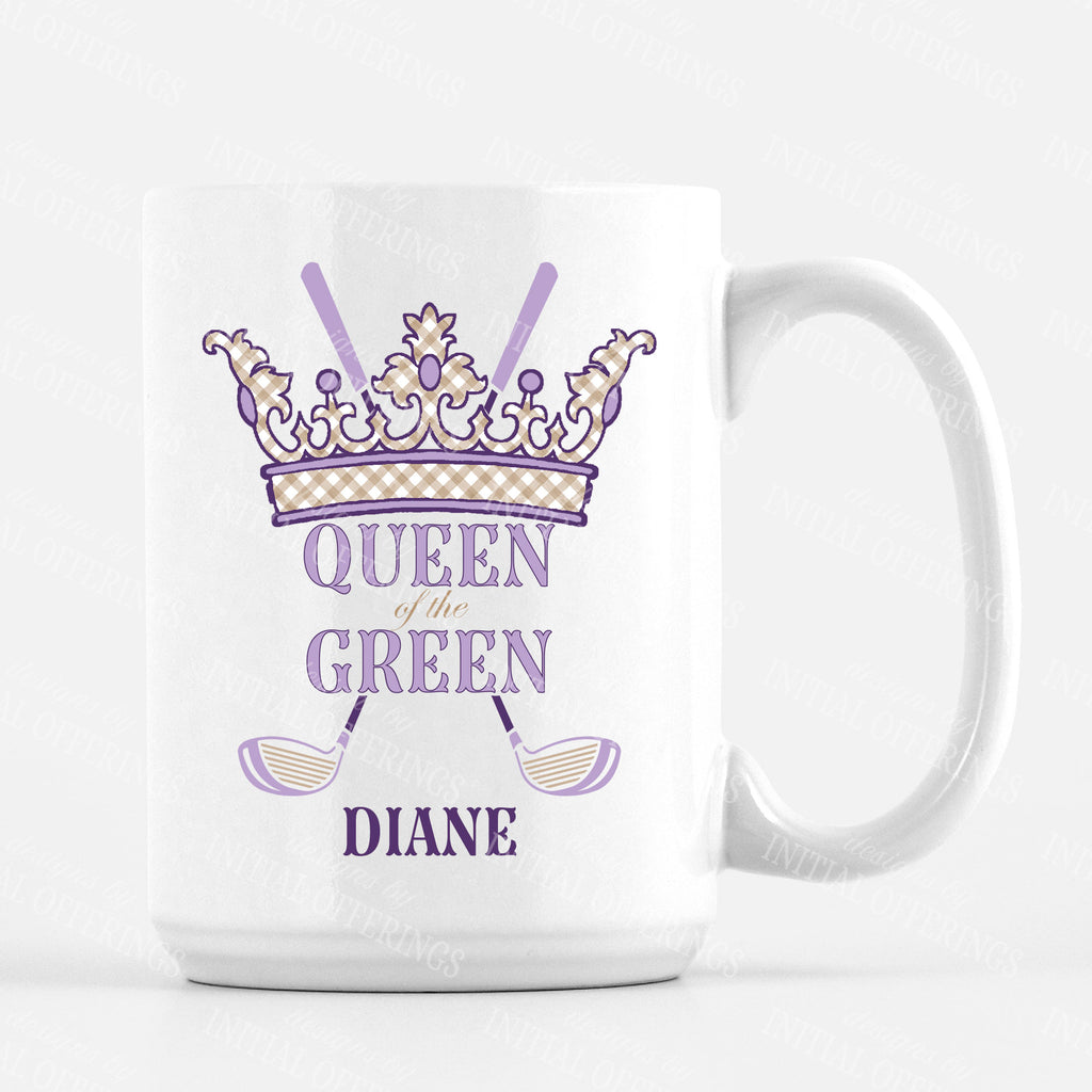 Lavender and Khaki Queen of the Green Mug
