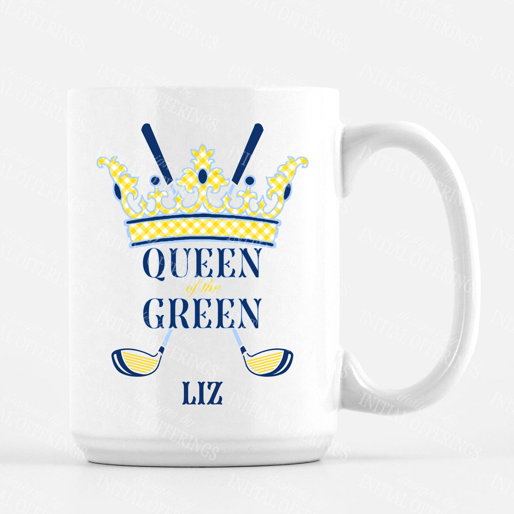 Navy and Yellow Queen of the Green Mug