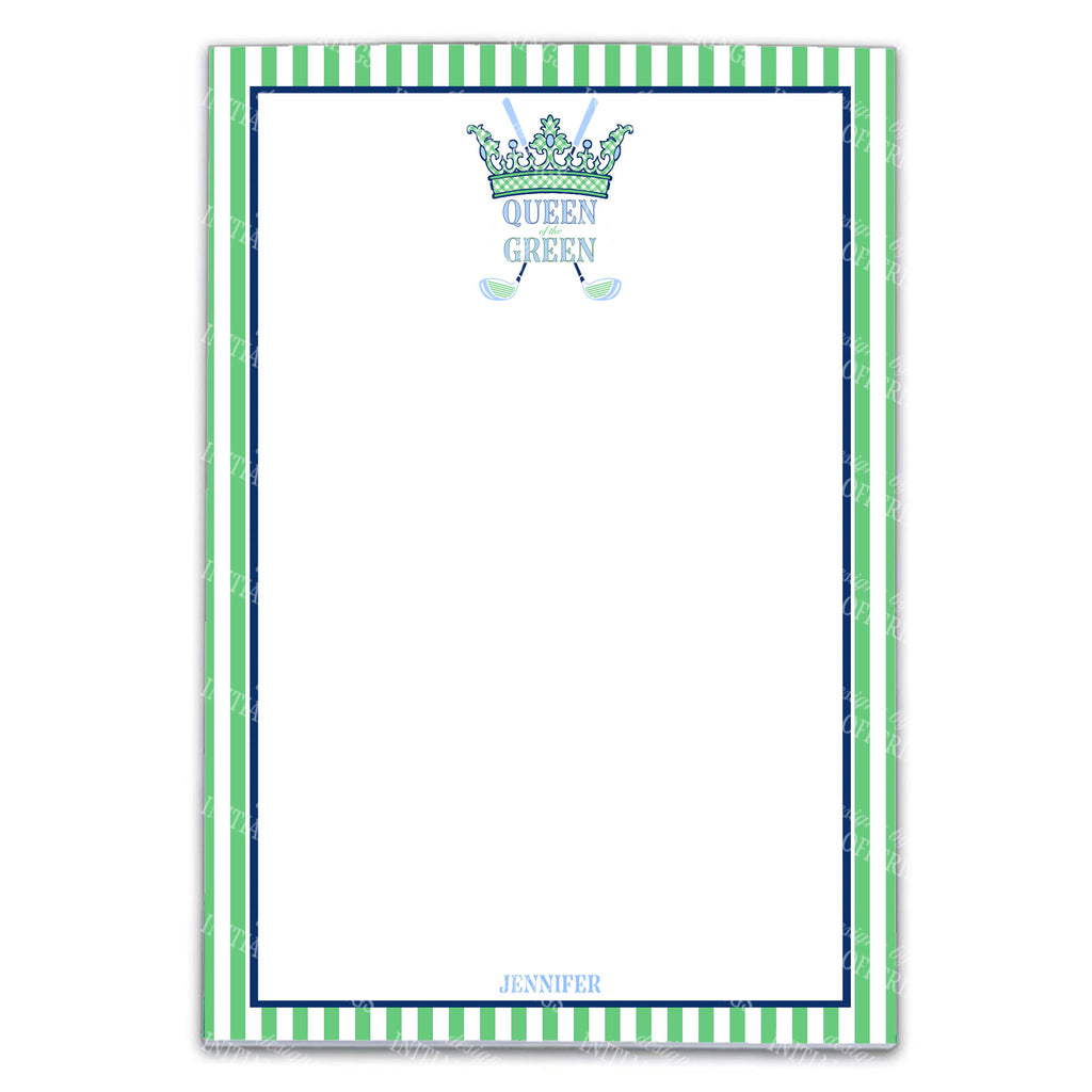 Green and Blue Queen of the Green Notepad