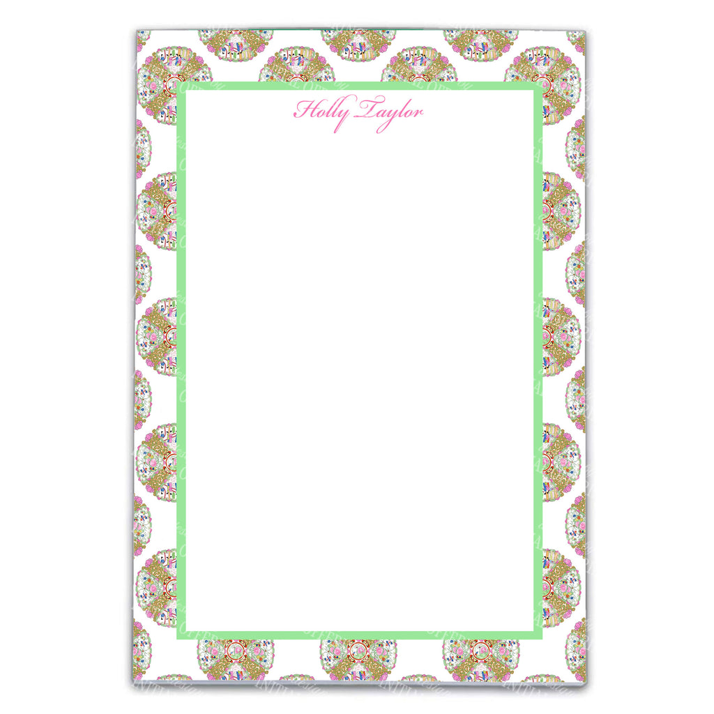 Famille Rose Medallion Inspired Platter Design Notepad