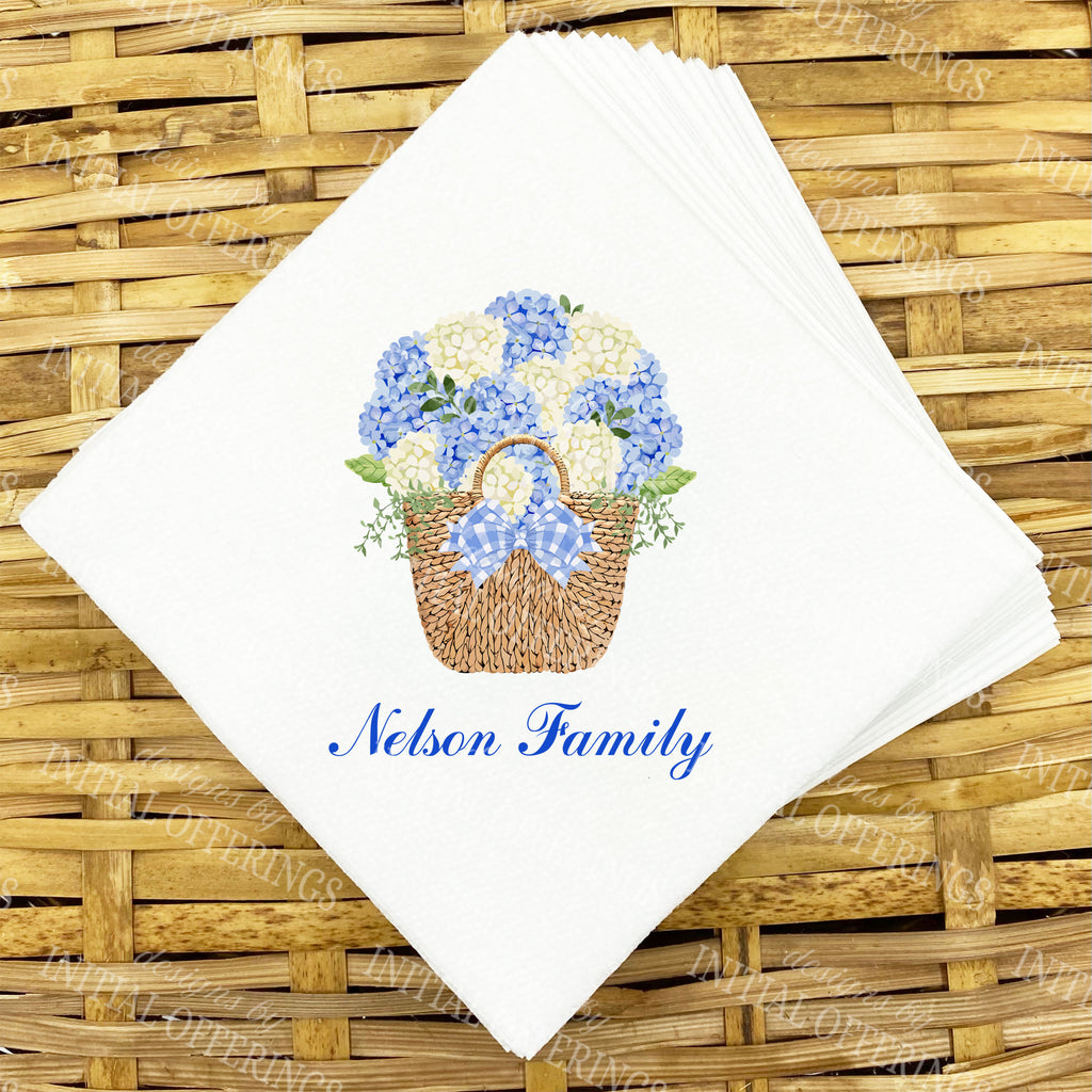 Blue Nantucket Bouquet Napkins and Guest Towels