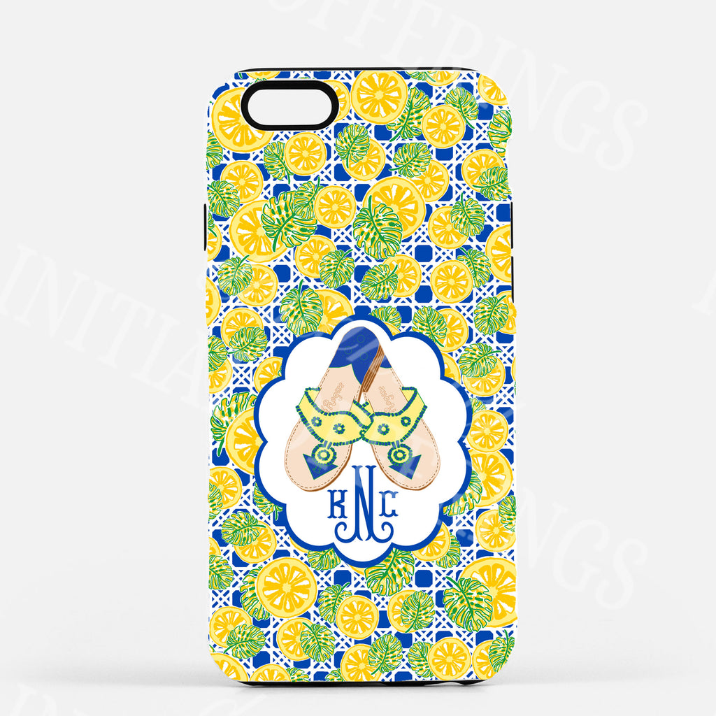 Yellow and Navy Jacks Glossy Tough Phone Case | iPhone | Samsung Galaxy