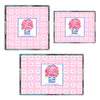 Pink Peonies in Blue Planter Acrylic Tray in 3 Sizes