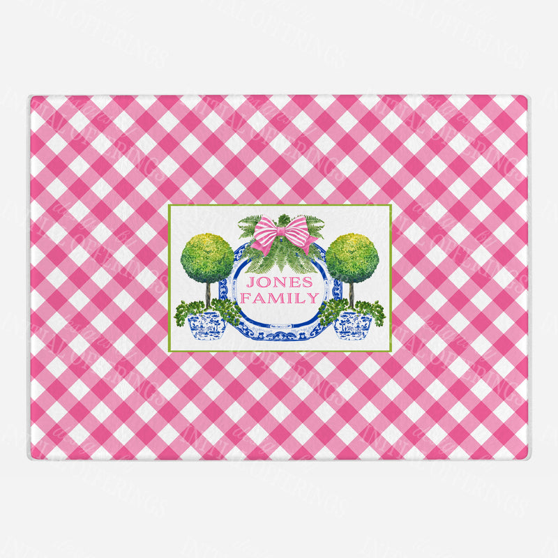 Topiaries and Platter Pink Cutting Board - 2 Sizes