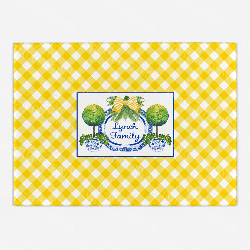 Topiaries and Platter Yellow Cutting Board - 2 Sizes