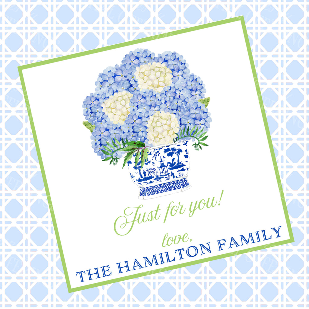 Blue Hydrangea Bouquet Gift Enclosure Card