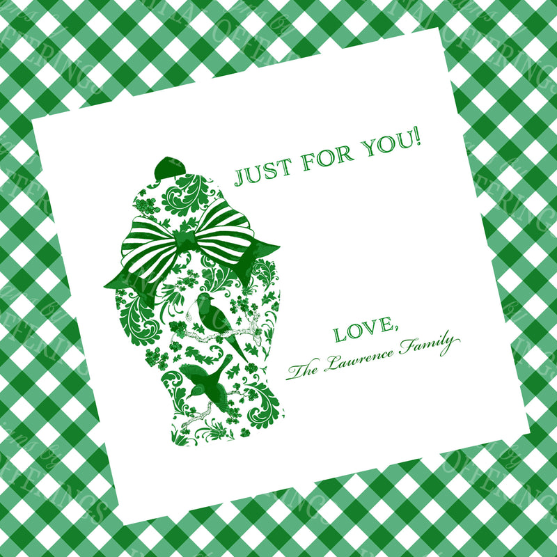 Emerald Ginger Jar Gift Enclosure Card