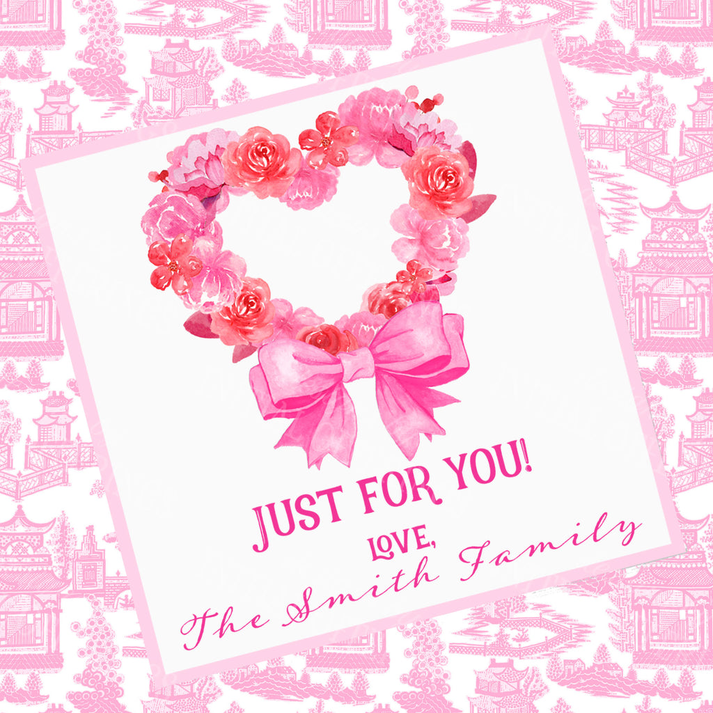 Pink Floral Heart Gift Enclosure Card