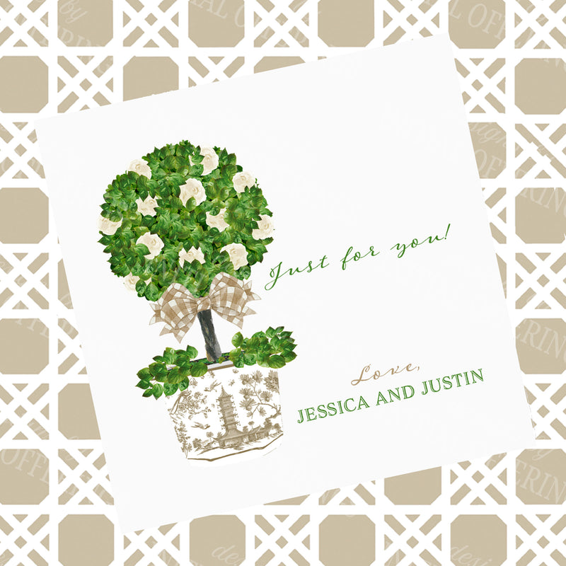 Gardenia Topiary Gift Enclosure Card