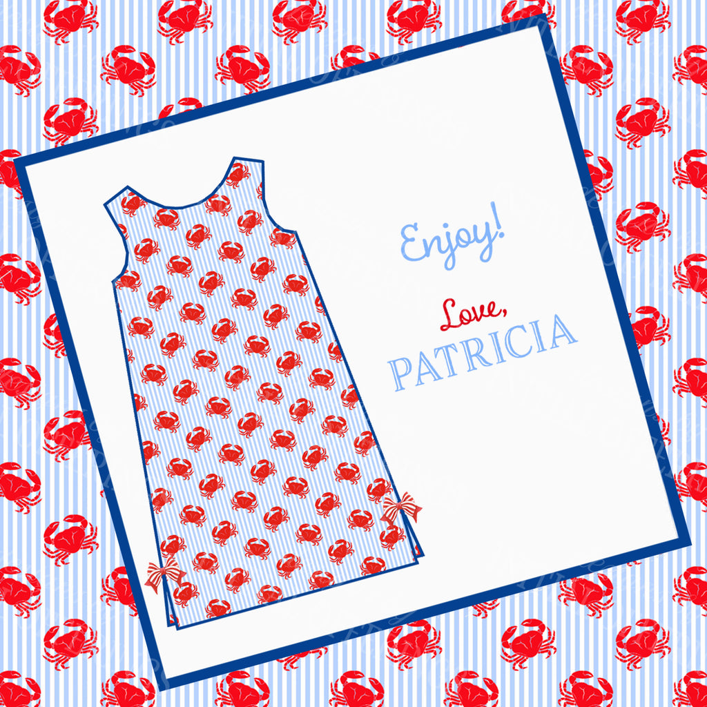 Red White and Blue Shift Dress Gift Enclosure Card
