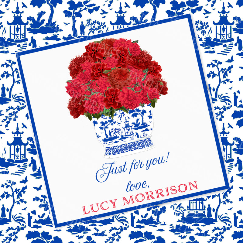 Red Bouquet Gift Enclosure Card