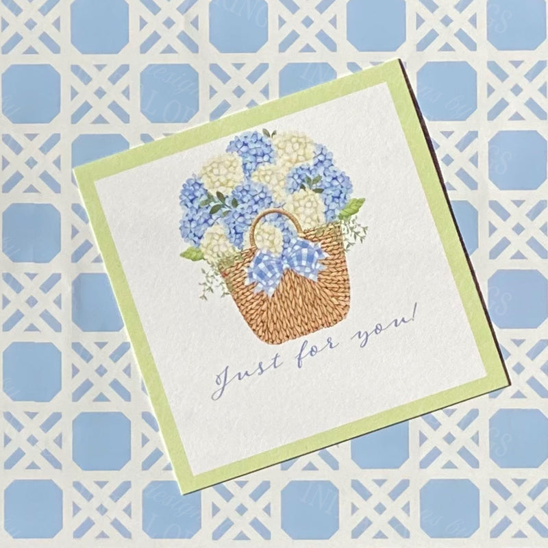Blue Nantucket Bouquet Gift Enclosure Card