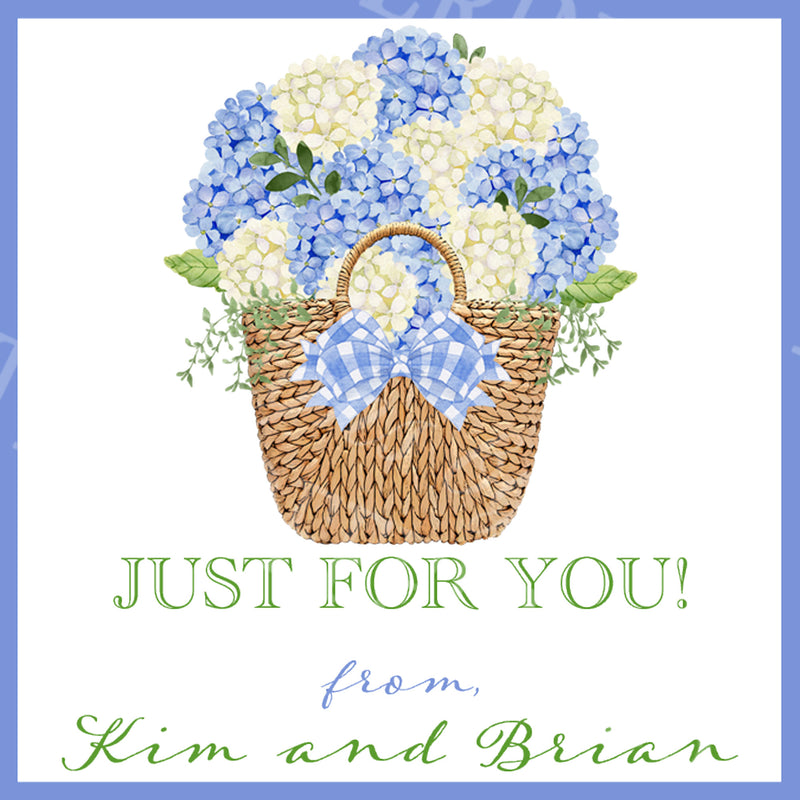 Blue Nantucket Bouquet Gift Label