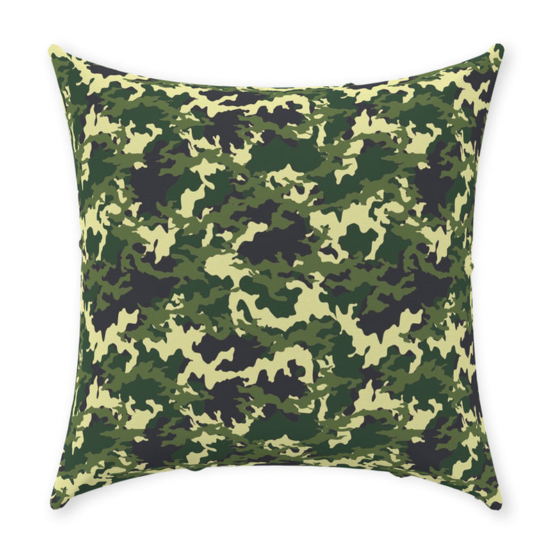 Green Camo Stag Head Swag Pillow