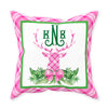 Pink and White Plaid Stag Head Swag Pillow