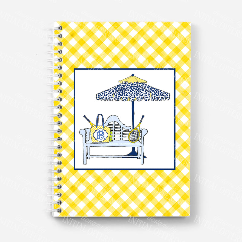 Navy and Yellow Tennis Bench Journal Notebook