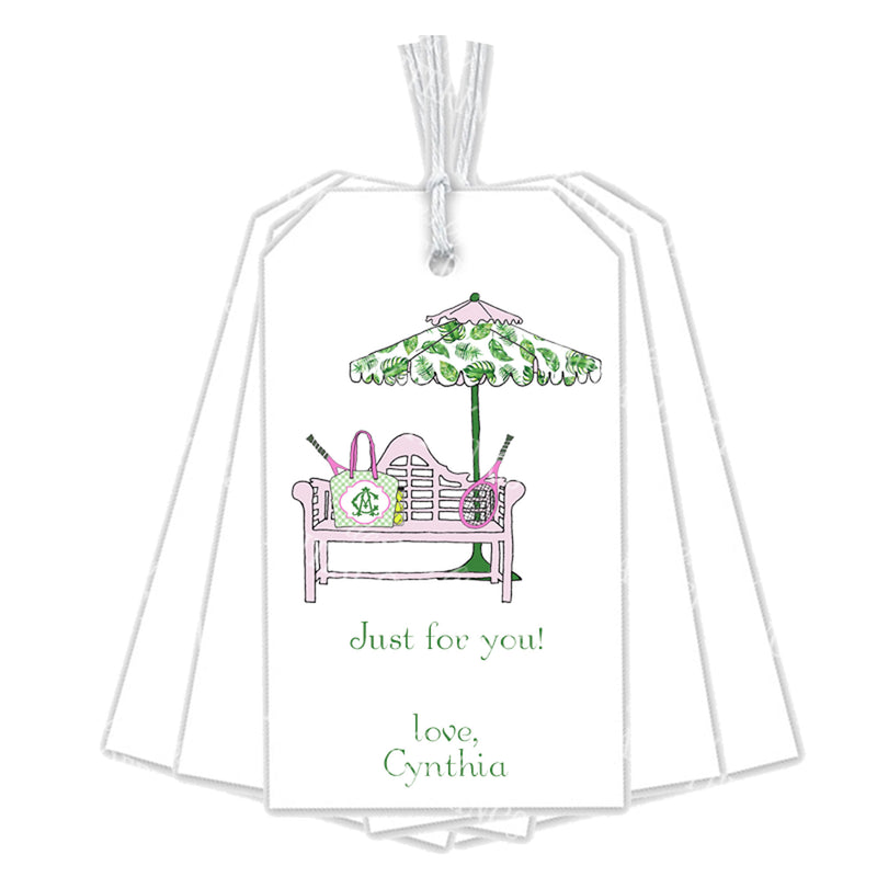 Palm Leaf Tennis Bench Gift Tags