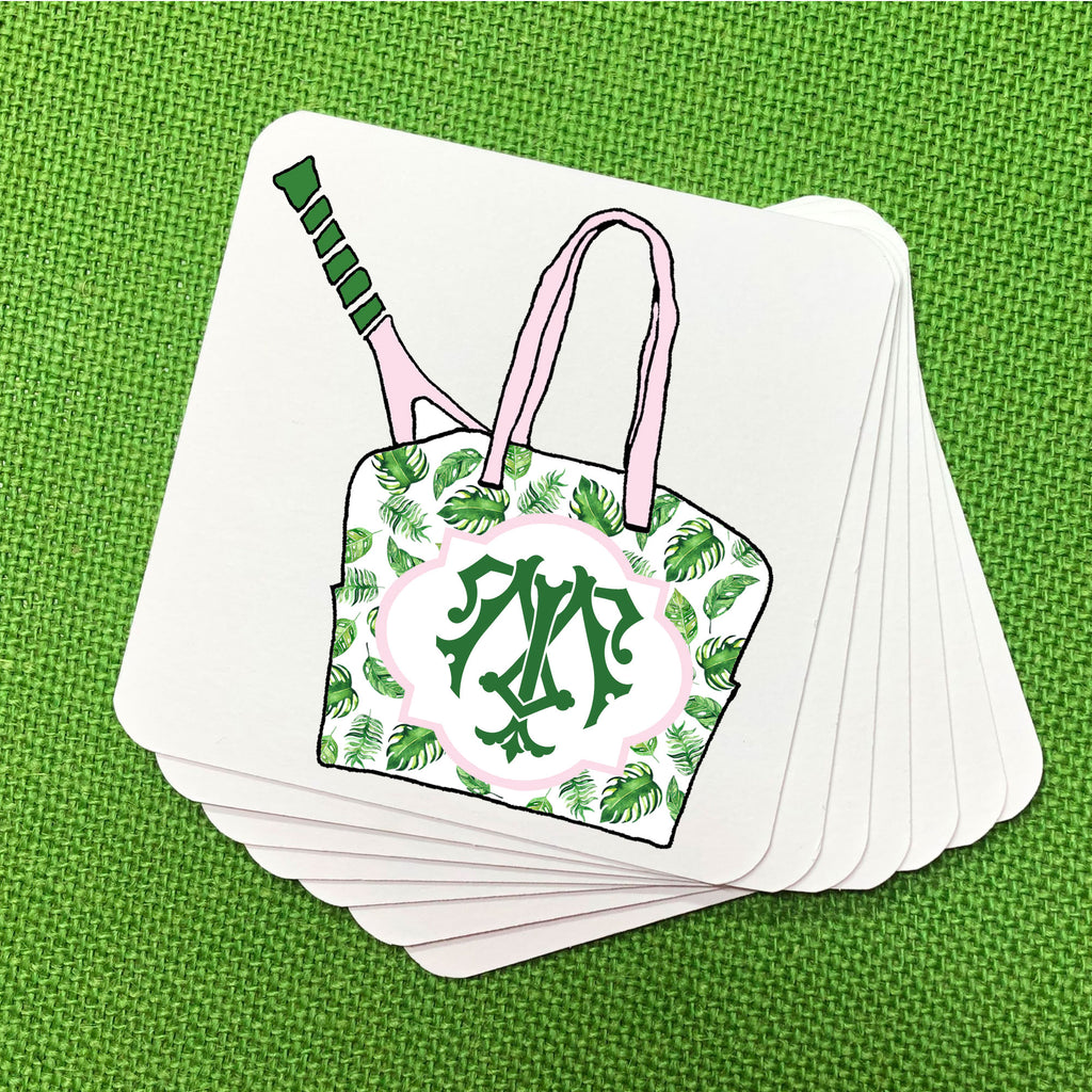 Palm Leaf Tennis Bag Coasters