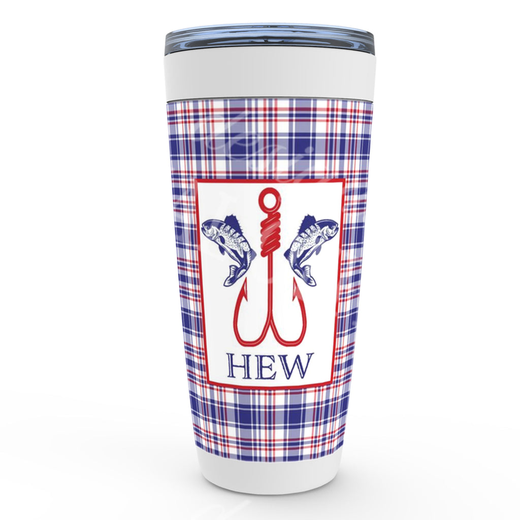 Fishing in Navy and Red Viking Tumbler