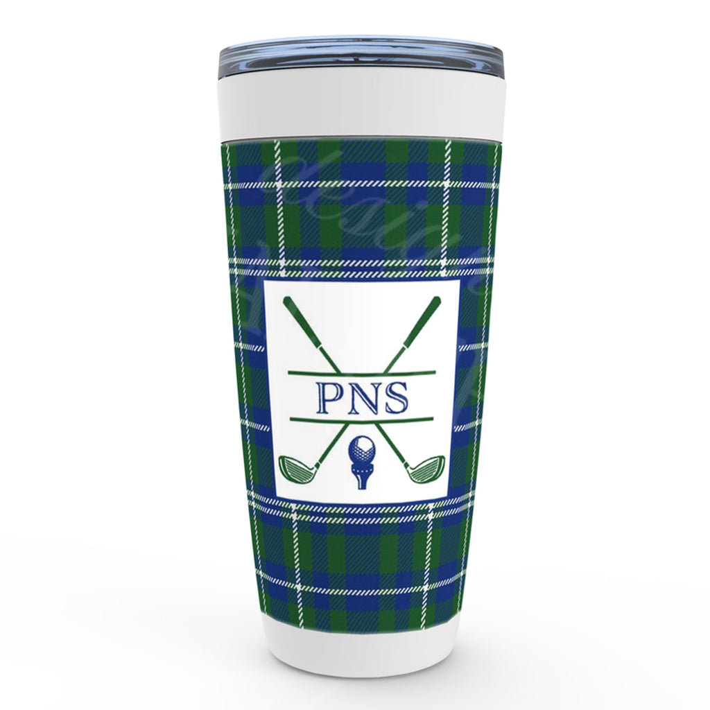 Golf Clubs in Navy and Green Viking Tumbler
