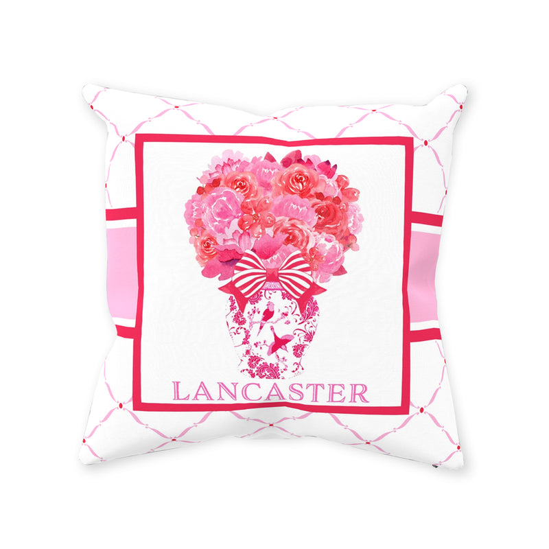 Pink and Red Bouquet Pillow