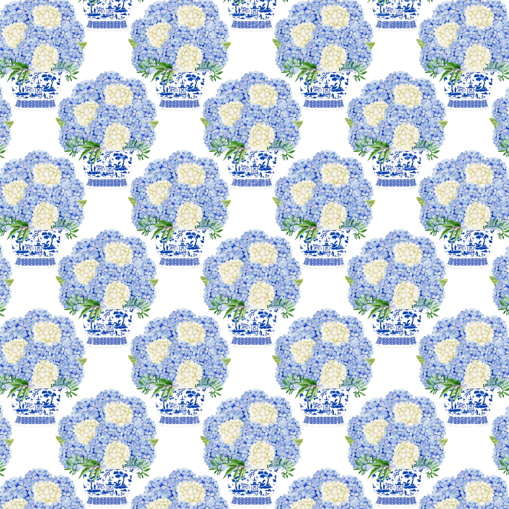 Blue Hydrangea Bouquet Gift Wrap Paper