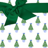Blue and Green Christmas Tree Gift Wrap Paper