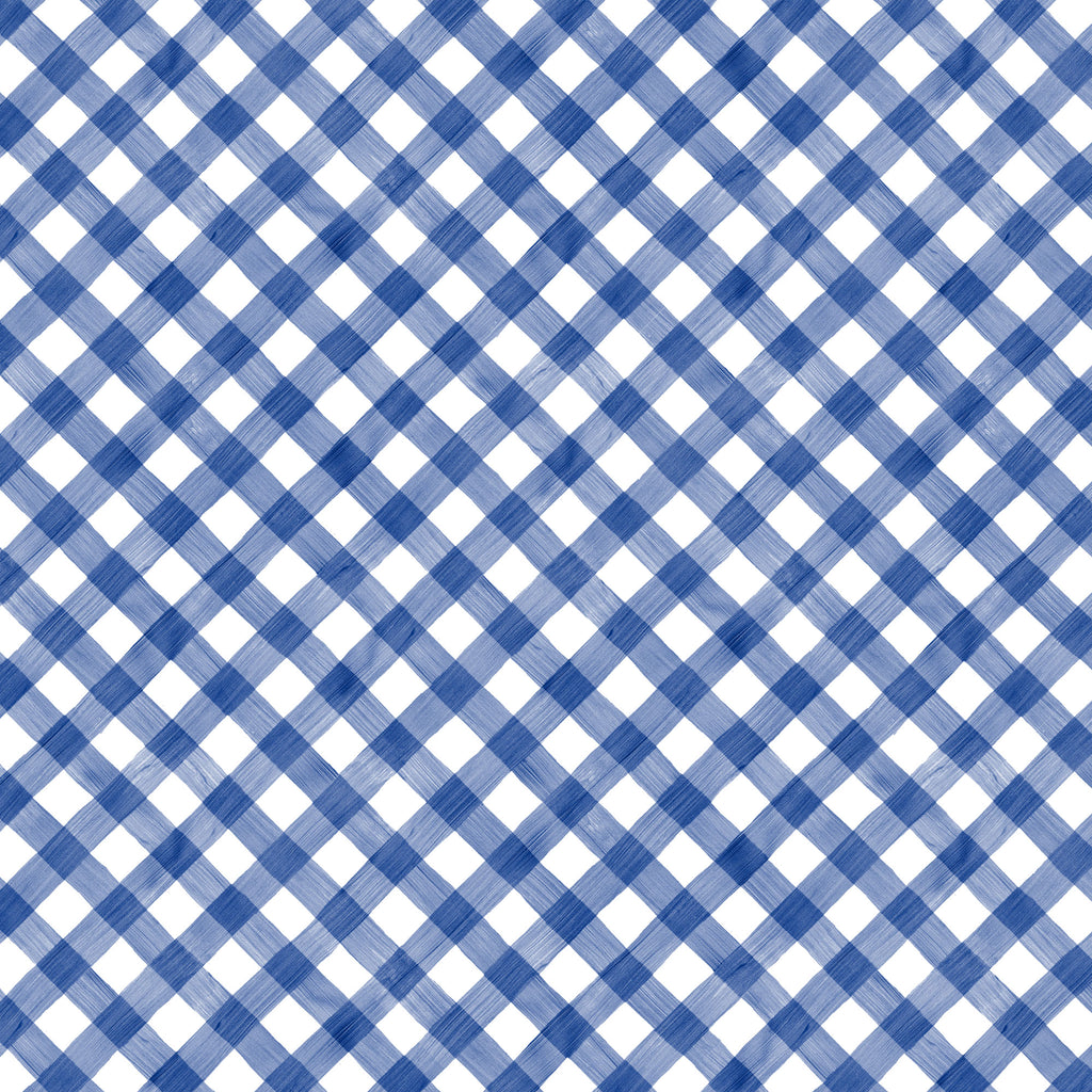 Gingham in Blue Watercolor Gift Wrap Paper