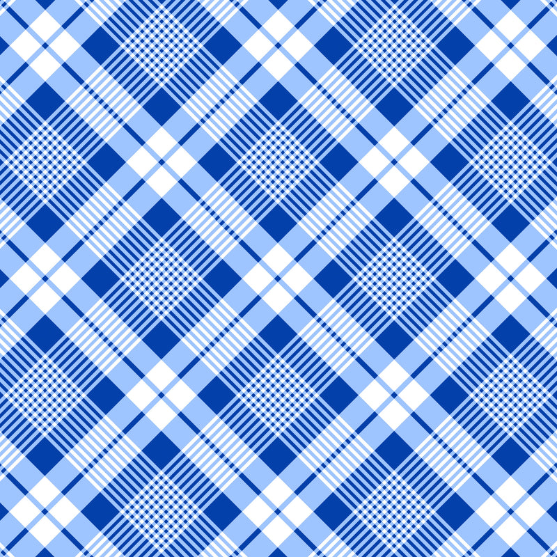 Blue and White Plaid Gift Wrap Paper