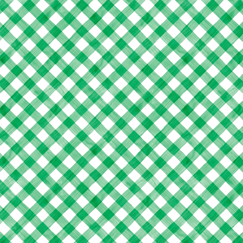 Gingham in Green Watercolor Gift Wrap Paper
