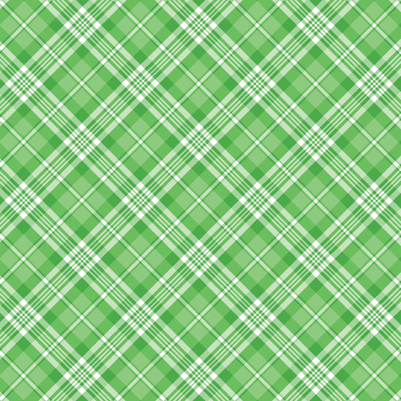 Green and White Plaid Gift Wrap Paper