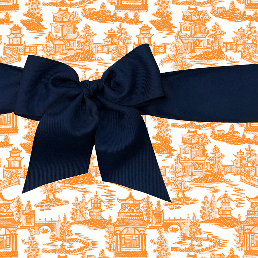 Orange Chinoiserie Toile Gift Wrap Paper