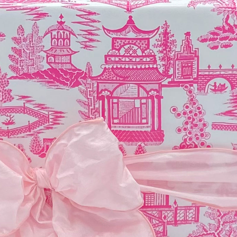 Bright Pink Chinoiserie Toile Gift Wrap Paper