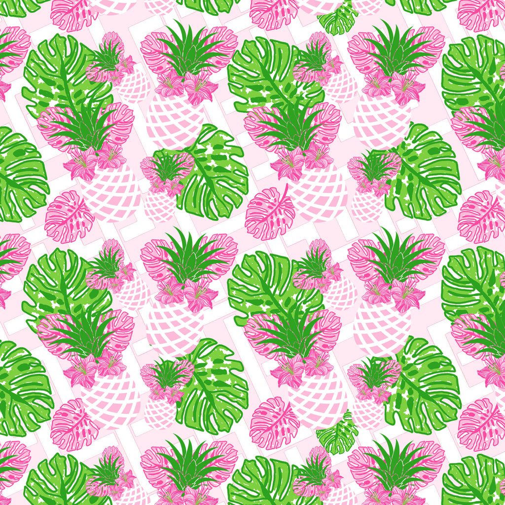 Pink Pineapple Print Gift Wrap Paper