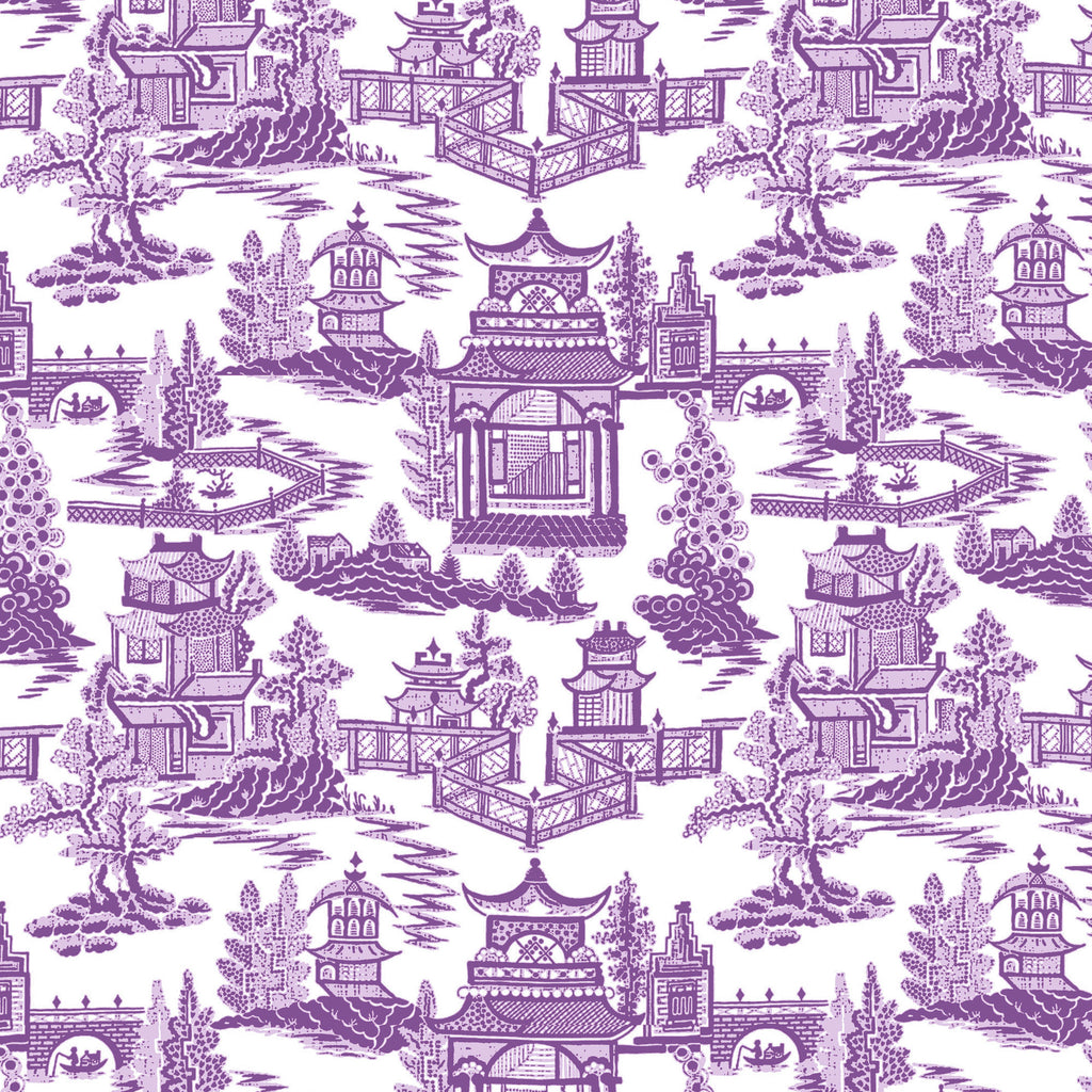 Plum Chinoiserie Toile Gift Wrap Paper