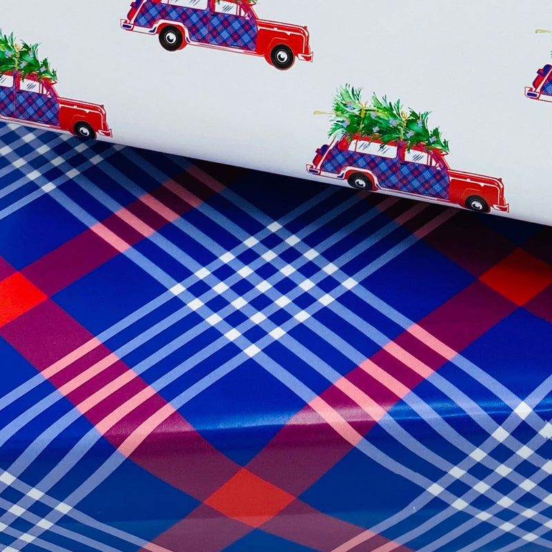 Red and Blue Plaid Gift Wrap Paper