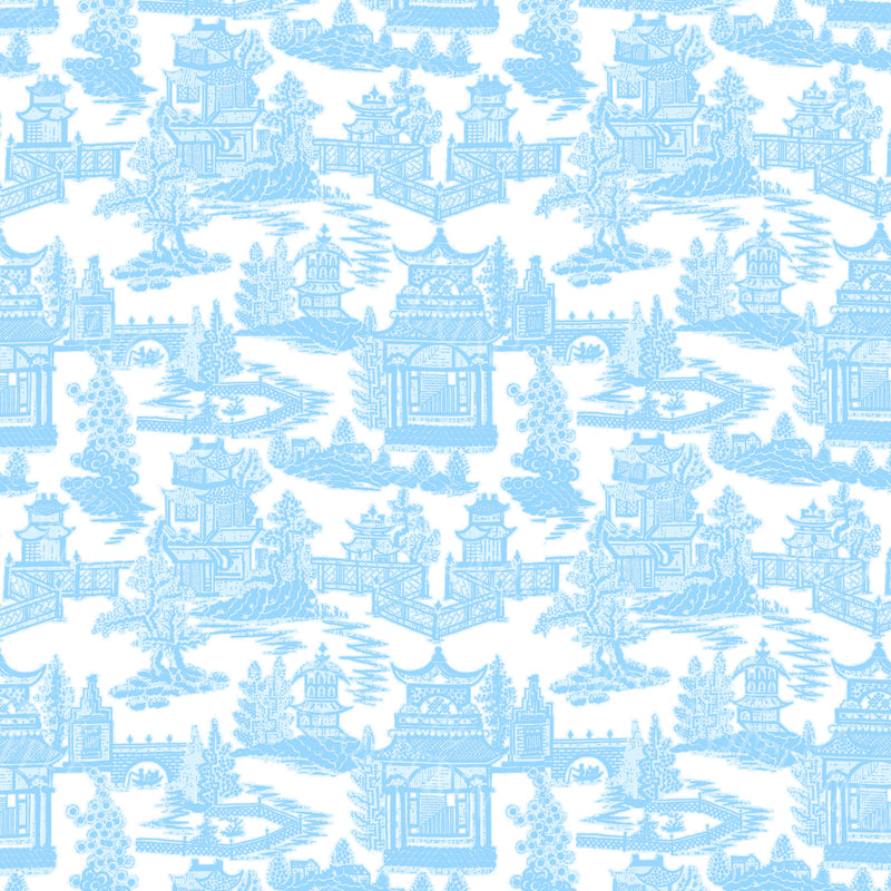 Sky Blue Chinoiserie Toile Gift Wrap Paper