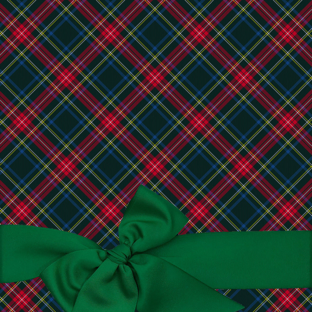 Stewart Black Tartan Gift Wrap Paper