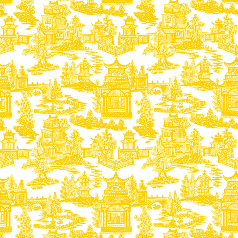 Yellow Chinoiserie Toile  Gift Wrap Paper