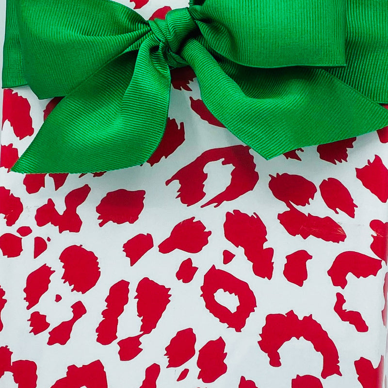 Red and White Cheetah Print Gift Wrap Paper