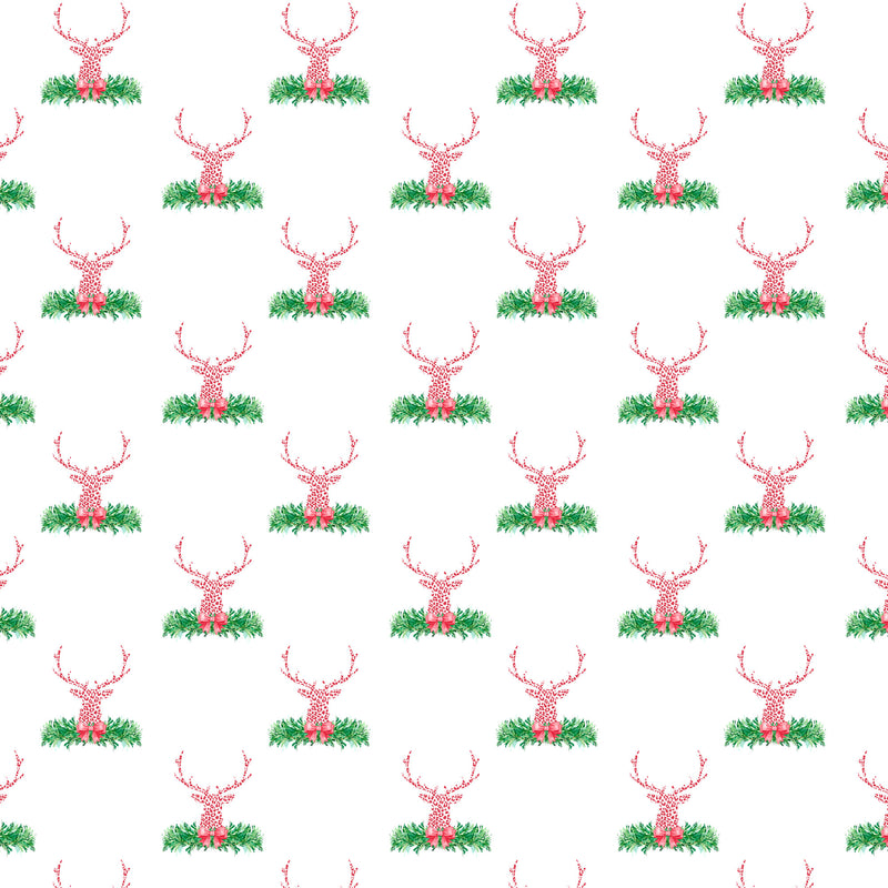 Red Cheetah Stag Head Swag Gift Wrap Paper
