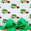 Red and Green Plaid Woody Wagon Gift Wrap Paper
